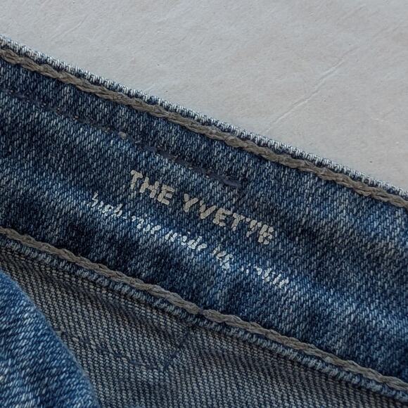 AG Adriano Goldschmied Yvette Blue Denim High Rise Wide Leg Jeans, size 24R - Picture 5 of 10